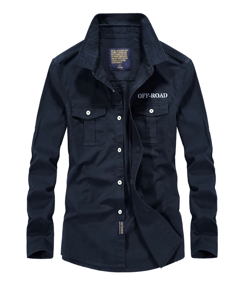 Herren Utility‑Field‑Hemdjacke mit Brustpattentaschen, Rollärmel und robustem Canvas Drune