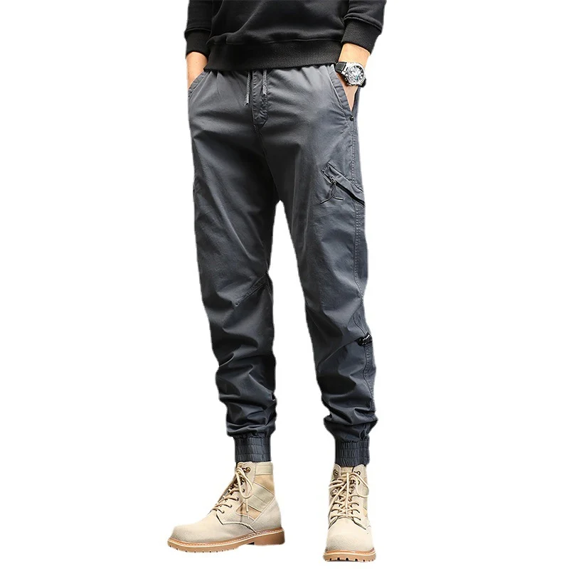 Herren Utility-Cargohose im Joggerstil mit Gummibündchen und Multifunktions‑Taschen Drune