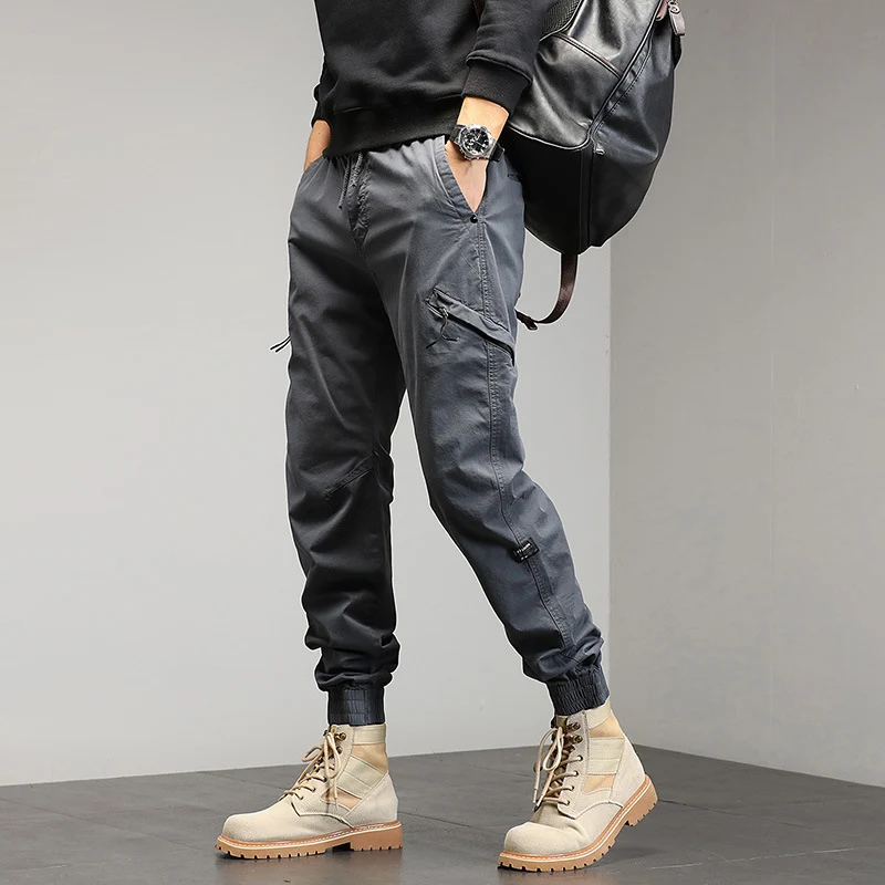 Herren Utility-Cargohose im Joggerstil mit Gummibündchen und Multifunktions‑Taschen Drune