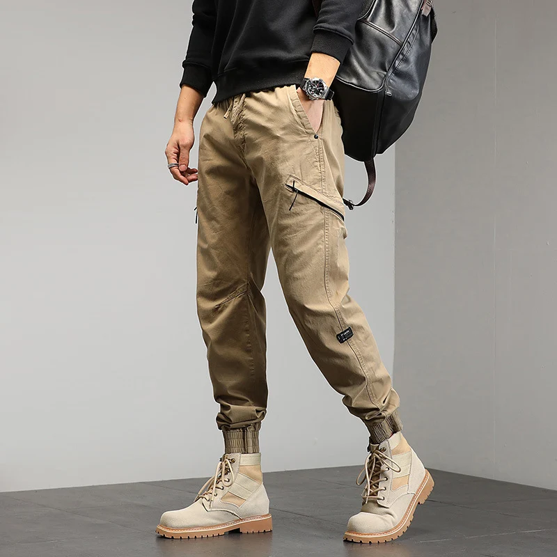 Herren Utility-Cargohose im Joggerstil mit Gummibündchen und Multifunktions‑Taschen Drune