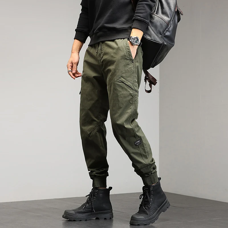 Herren Utility-Cargohose im Joggerstil mit Gummibündchen und Multifunktions‑Taschen Drune