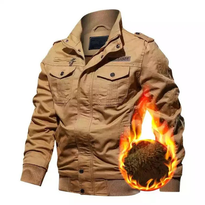 Herren Utility-Canvasjacke mit wärmender Teddyfleece-Innenlage und verdecktem Reißverschluss Drune