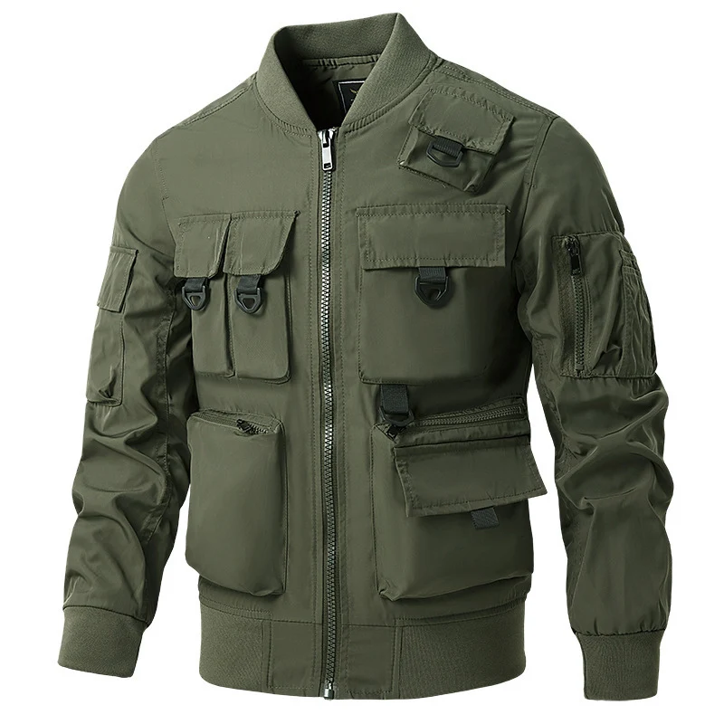 Herren Utility‑Bomberjacke mit multifunktionalem Taschensystem und leichtem Nylonmaterial Drune