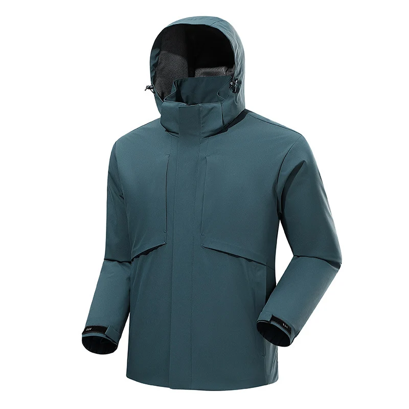 Herren urbaner wasserdichter Tech-Parka mit hochschließendem Kragen und minimalistischen Taschen Drune