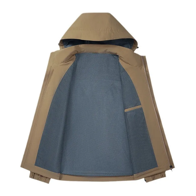 Herren urbaner wasserdichter Tech-Parka mit hochschließendem Kragen und minimalistischen Taschen Drune
