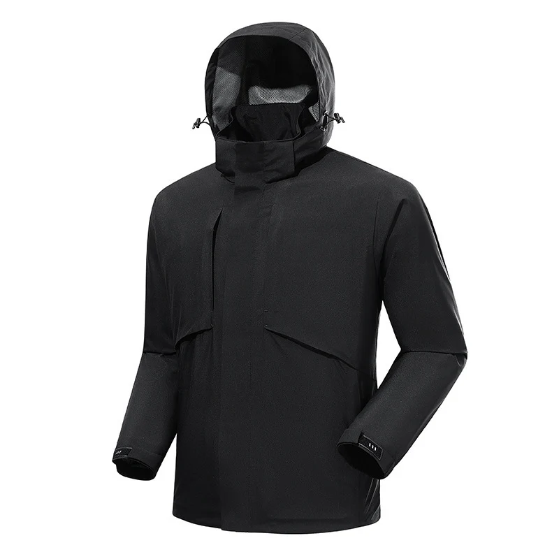 Herren urbaner wasserdichter Tech-Parka mit hochschließendem Kragen und minimalistischen Taschen Drune