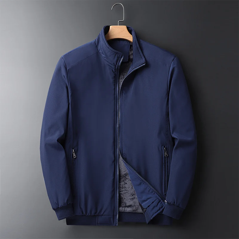 Herren urbaner Thermo-Zipblouson mit Teddyfleece-Innenfutter, Stehkragen und Reißverschlusstaschen Drune