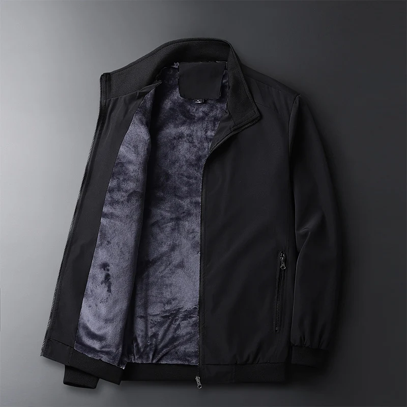 Herren urbaner Thermo-Zipblouson mit Teddyfleece-Innenfutter, Stehkragen und Reißverschlusstaschen Drune