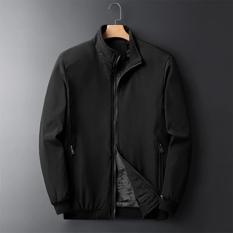 Herren urbaner Thermo-Zipblouson mit Teddyfleece-Innenfutter, Stehkragen und Reißverschlusstaschen Drune