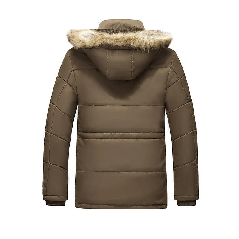 Herren urbaner Thermo-Parka mit wärmender Teddyinnenlage, Kunstfellkapuze und Mehrfachtaschen Drune