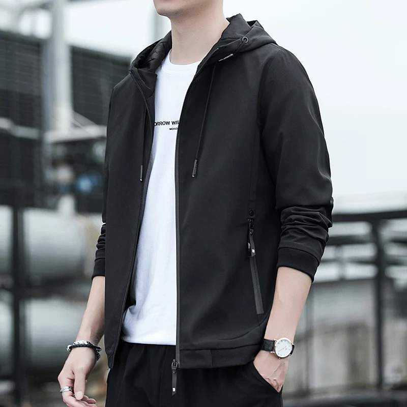 Herren Urbaner Softshell-Hoodie mit getapten Nähten, verstellbarer Kapuze und Zipper-Taschen Drune
