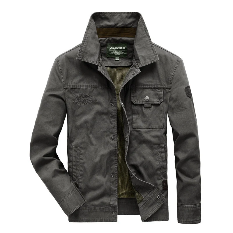 Herren Urbaner Canvas-Utility-Blouson mit Stehkragen, Mesh‑Fütterung und Brustpattentasche Drune