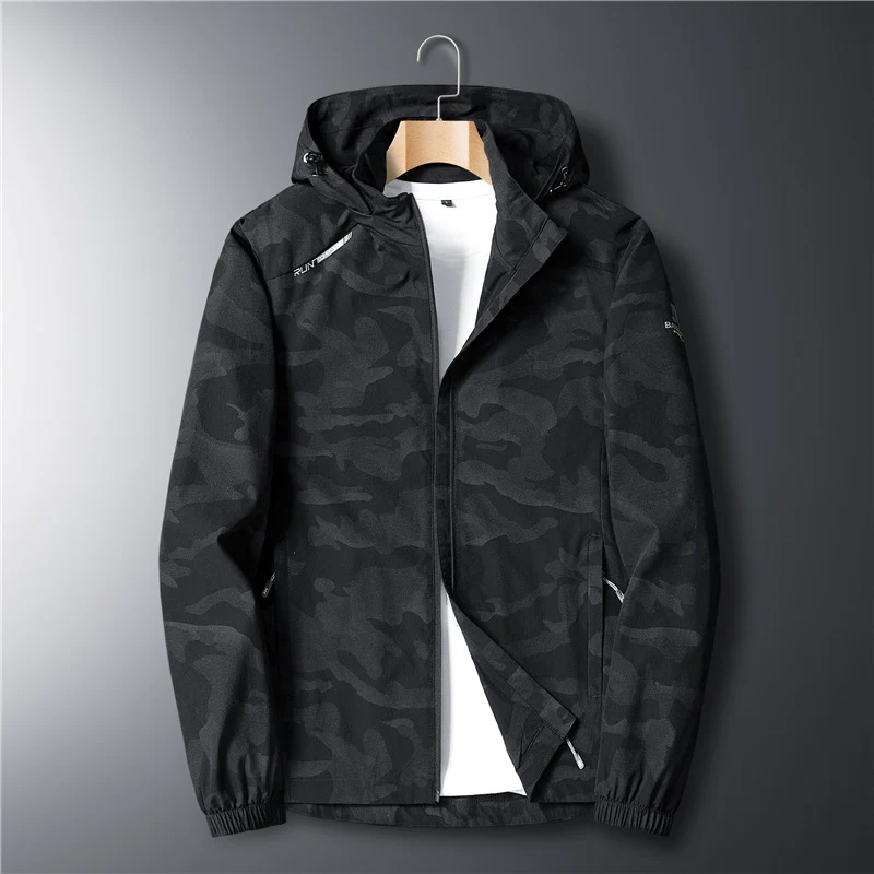 Herren Ultraleichter Softshell-Hoodie mit Tarnmuster, wasserabweisend und atmungsaktivem Meshfutter Drune