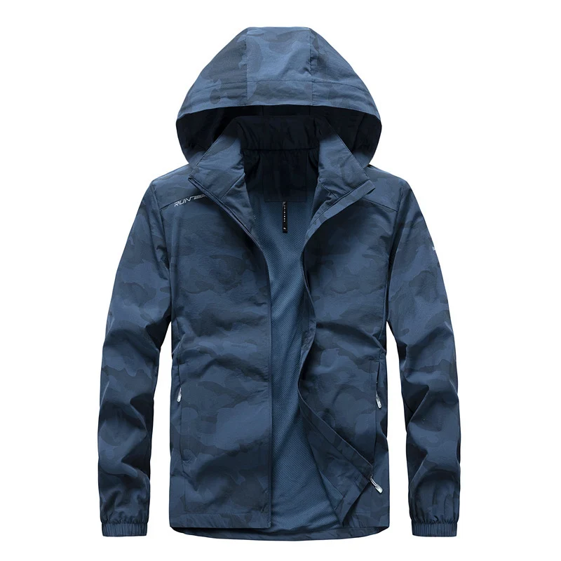 Herren Ultraleichter Softshell-Hoodie mit Tarnmuster, wasserabweisend und atmungsaktivem Meshfutter Drune