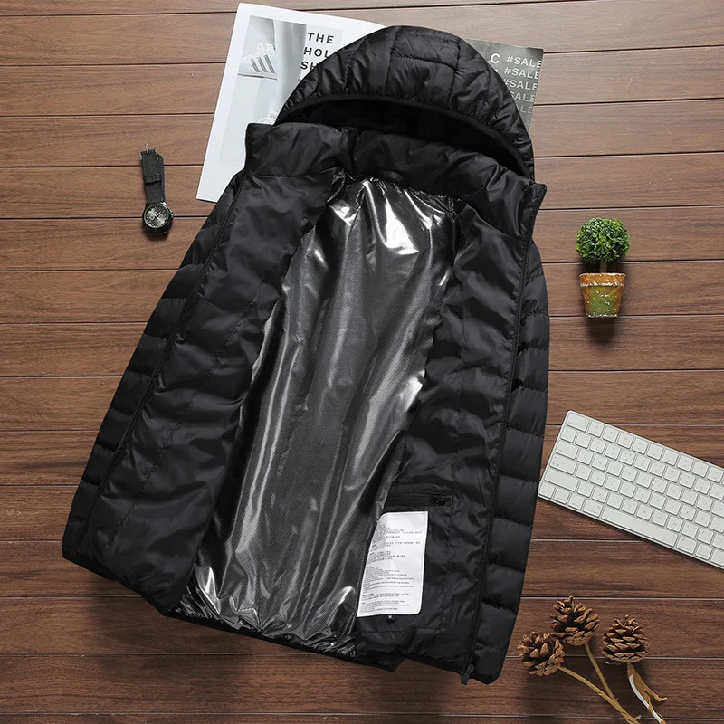 Herren ultraleichter gesteppter Parka mit Kapuze und thermoregulierender Isolierung Drune