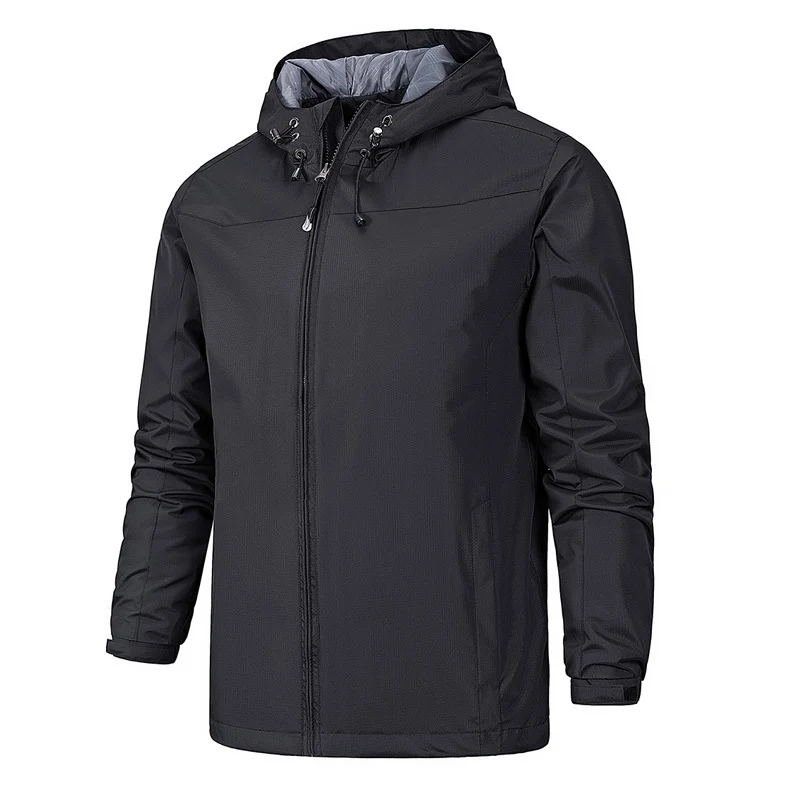 Herren Ultraleichte packbare Regenjacke mit Kapuze und verdecktem Reißverschluss Drune