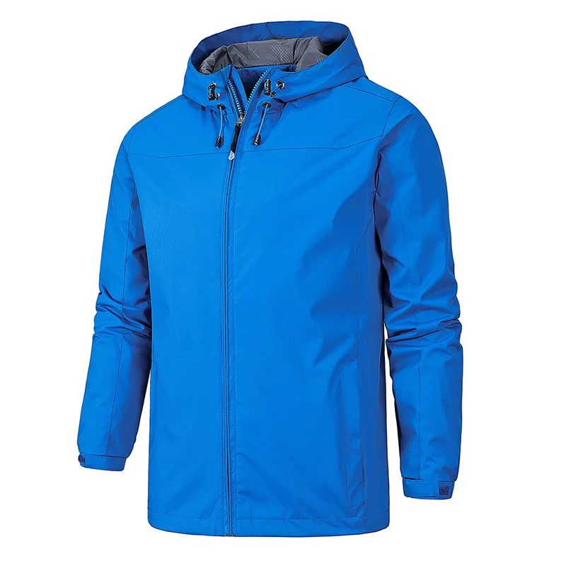 Herren Ultraleichte packbare Regenjacke mit Kapuze und verdecktem Reißverschluss Drune