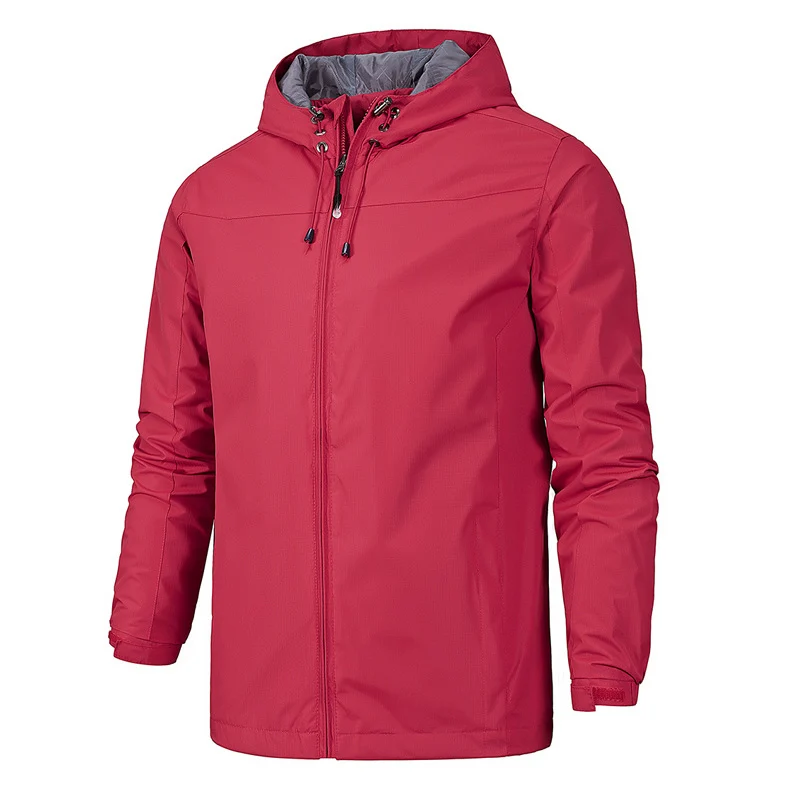 Herren Ultraleichte packbare Regenjacke mit Kapuze und verdecktem Reißverschluss Drune