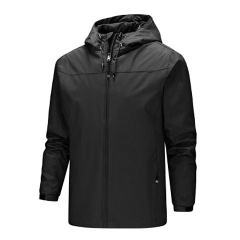 Herren Ultraleichte packbare Regenjacke mit Kapuze und verdecktem Reißverschluss Drune