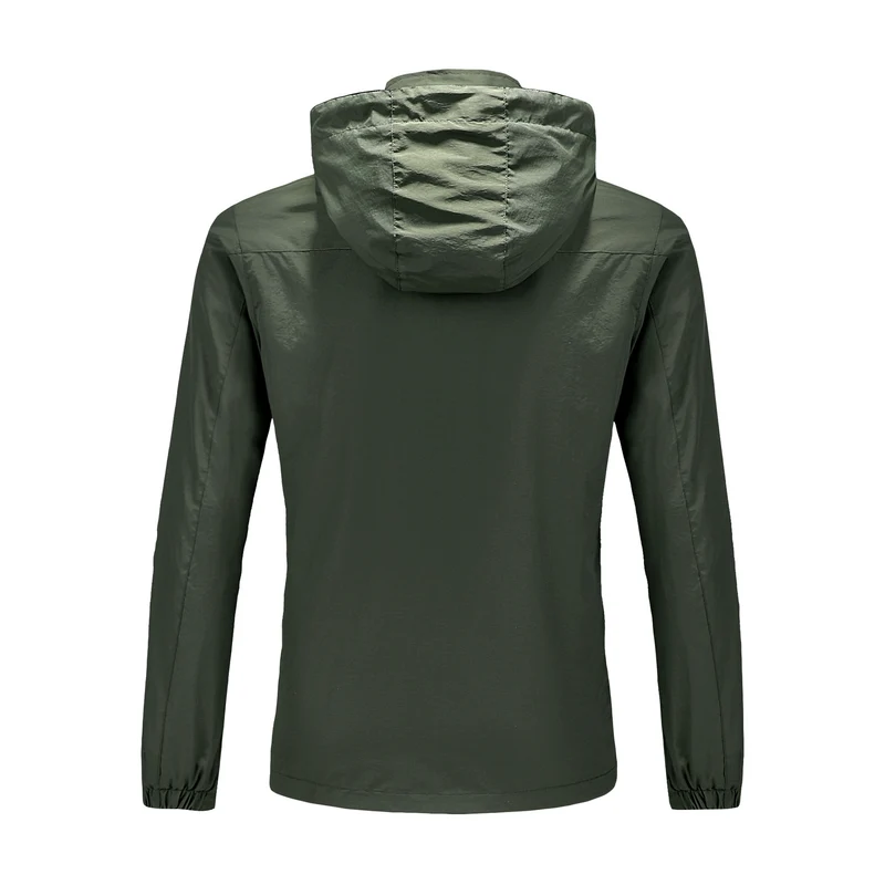 Herren Ultraleichte packbare Outdoorjacke mit hohem Kragen, Kapuze und atmungsaktivem Meshfutter Drune