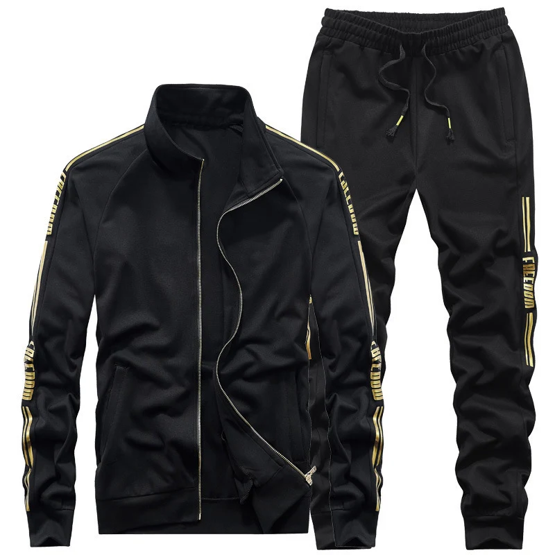 Herren Trainingsanzug‑Set mit Stehkragen und Slim‑Fit Jogginghose Drune