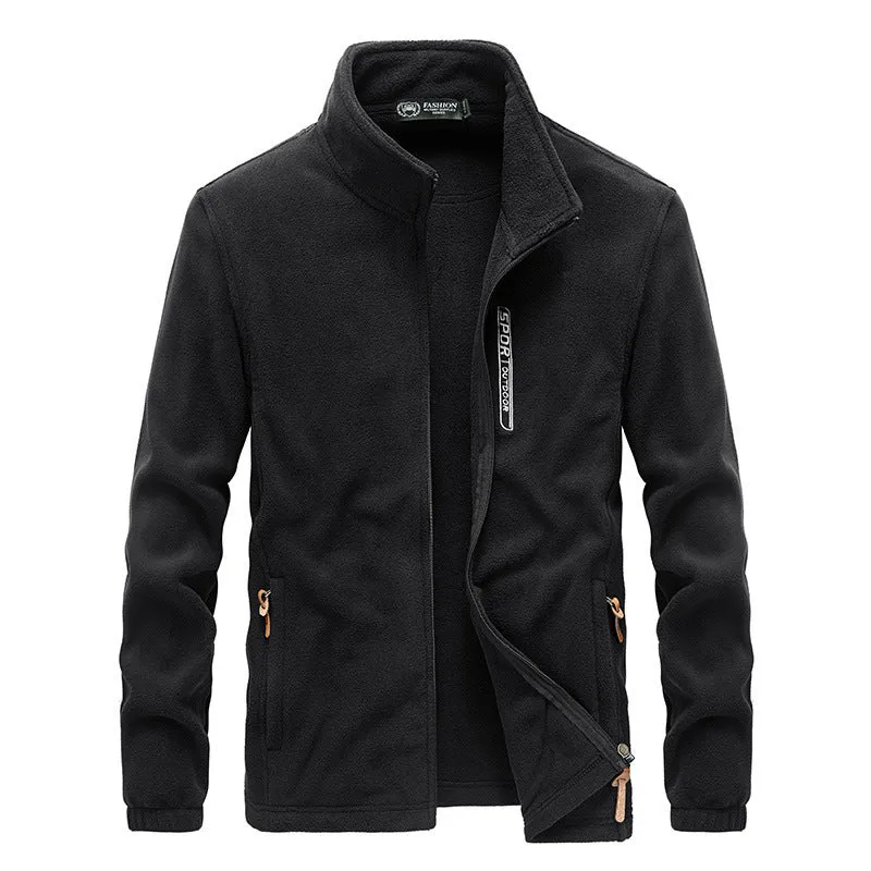 Herren thermoregulierende Fleece‑Blousonjacke mit Sherpa‑Innenfutter und Stehkragen Drune
