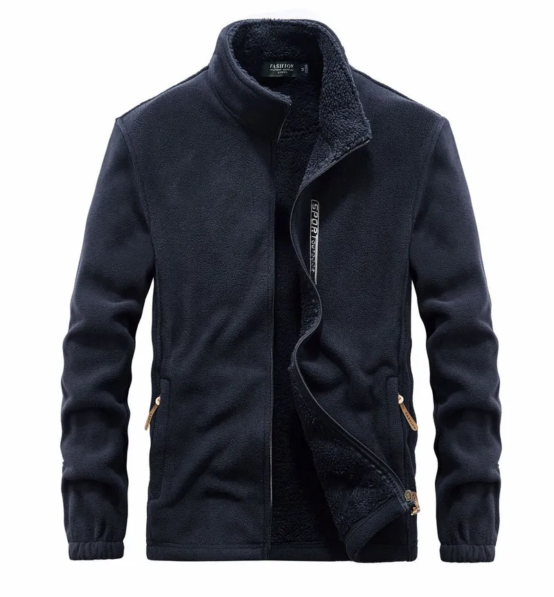 Herren thermoregulierende Fleece‑Blousonjacke mit Sherpa‑Innenfutter und Stehkragen Drune