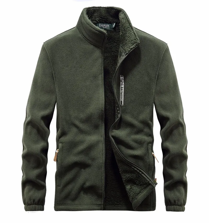 Herren thermoregulierende Fleece‑Blousonjacke mit Sherpa‑Innenfutter und Stehkragen Drune