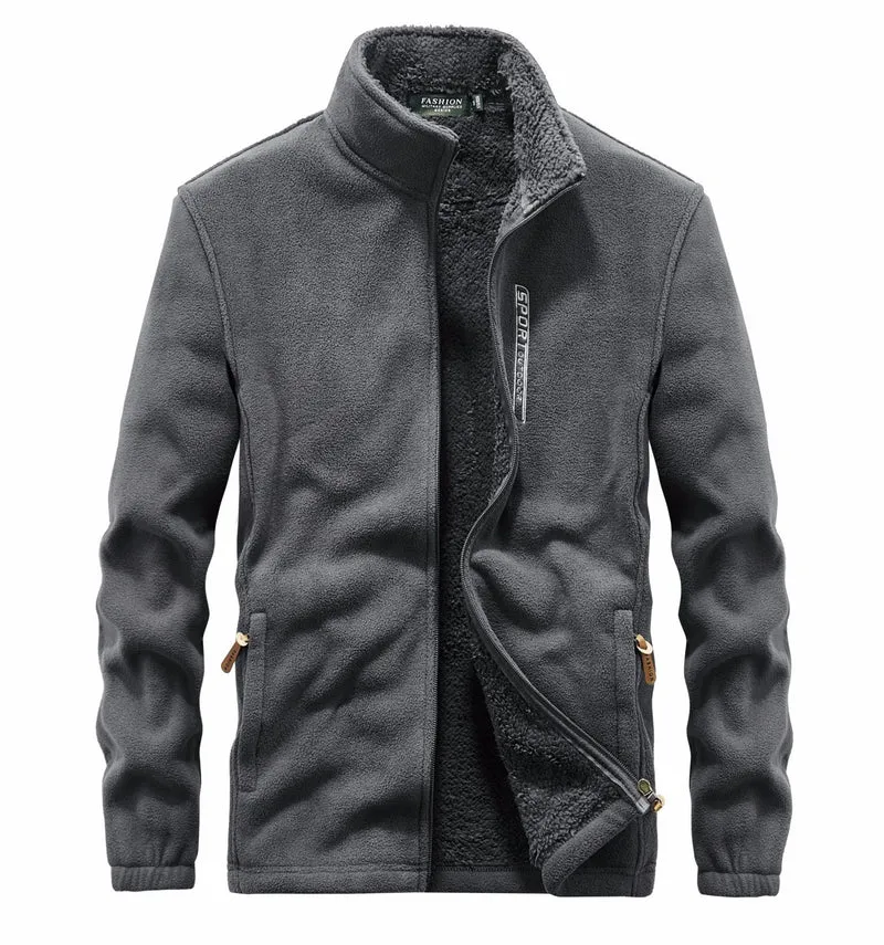 Herren thermoregulierende Fleece‑Blousonjacke mit Sherpa‑Innenfutter und Stehkragen Drune