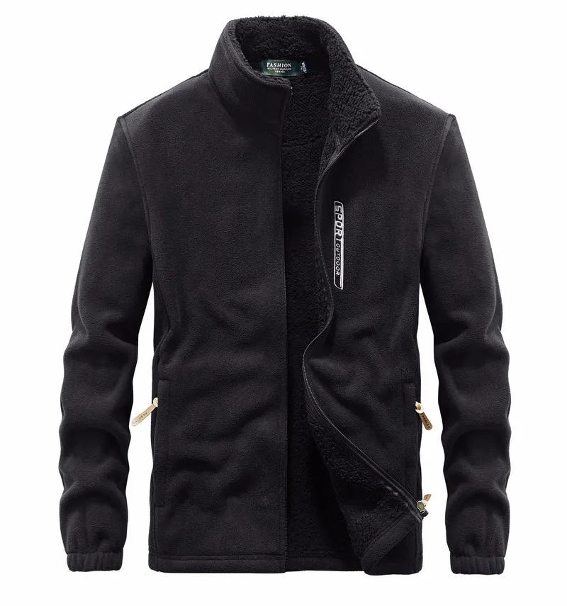 Herren thermoregulierende Fleece‑Blousonjacke mit Sherpa‑Innenfutter und Stehkragen Drune