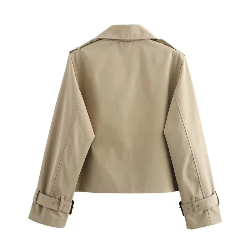 Madeline | Modern Cropped Double-Breasted Trench Coat
