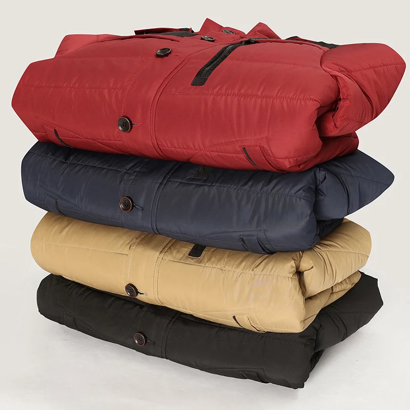 Herren Thermo-Steppparka mit Kapuze, Kunstfellbesatz und Fleece-Innenfutter Drune