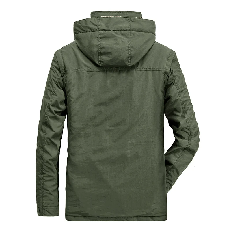 Herren Thermo-Parka mit Teddyfleece-Innenfutter, Kapuze und Multifunktionstaschen Drune