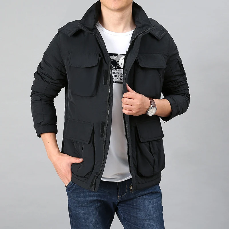 Herren Thermo-Parka mit Teddyfleece-Innenfutter, Kapuze und Multifunktionstaschen Drune