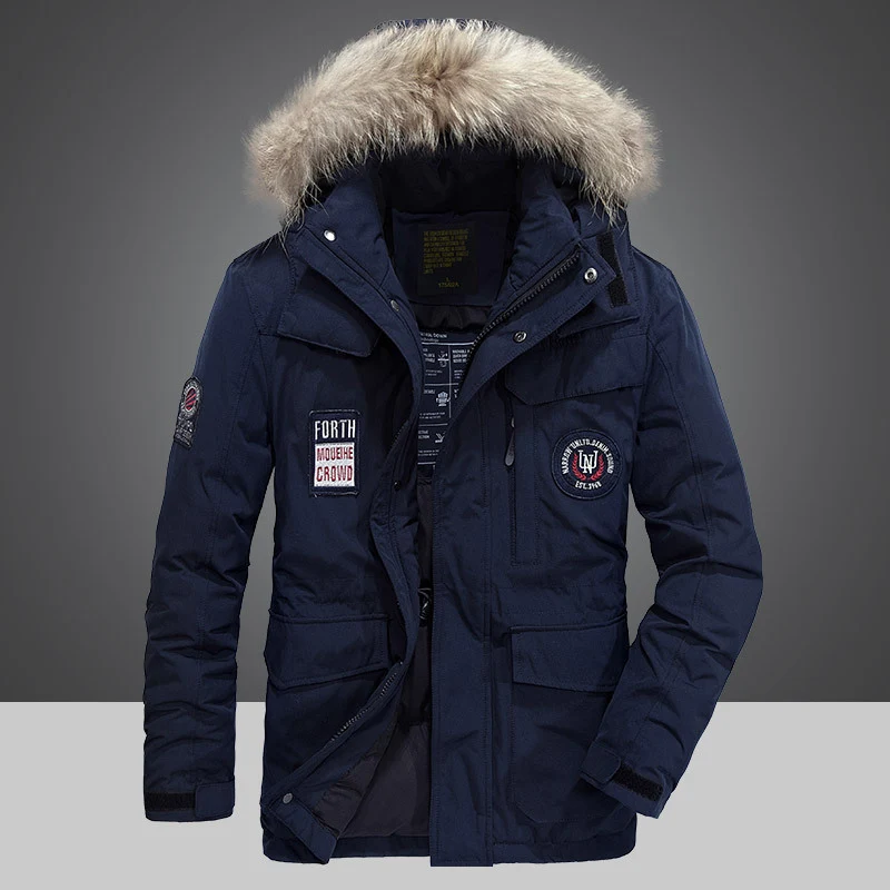 Herren Thermo-Parka mit Kapuze und Kunstfellbesatz, wasserabweisend und multifunktional Drune