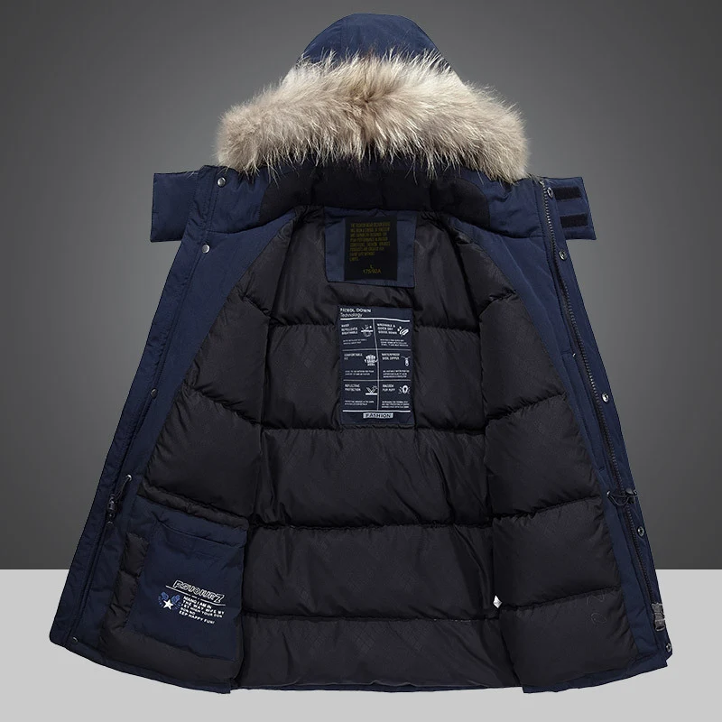 Herren Thermo-Parka mit Kapuze und Kunstfellbesatz, wasserabweisend und multifunktional Drune