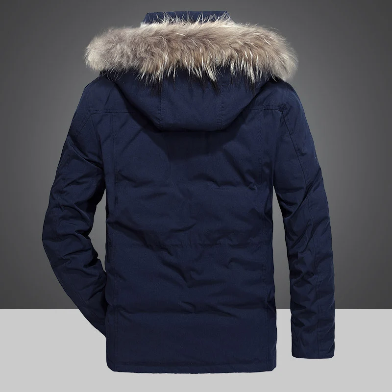 Herren Thermo-Parka mit Kapuze und Kunstfellbesatz, wasserabweisend und multifunktional Drune
