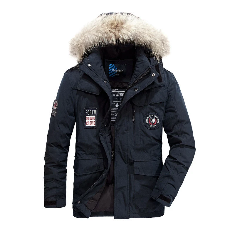 Herren Thermo-Parka mit Kapuze und Kunstfellbesatz, wasserabweisend und multifunktional Drune