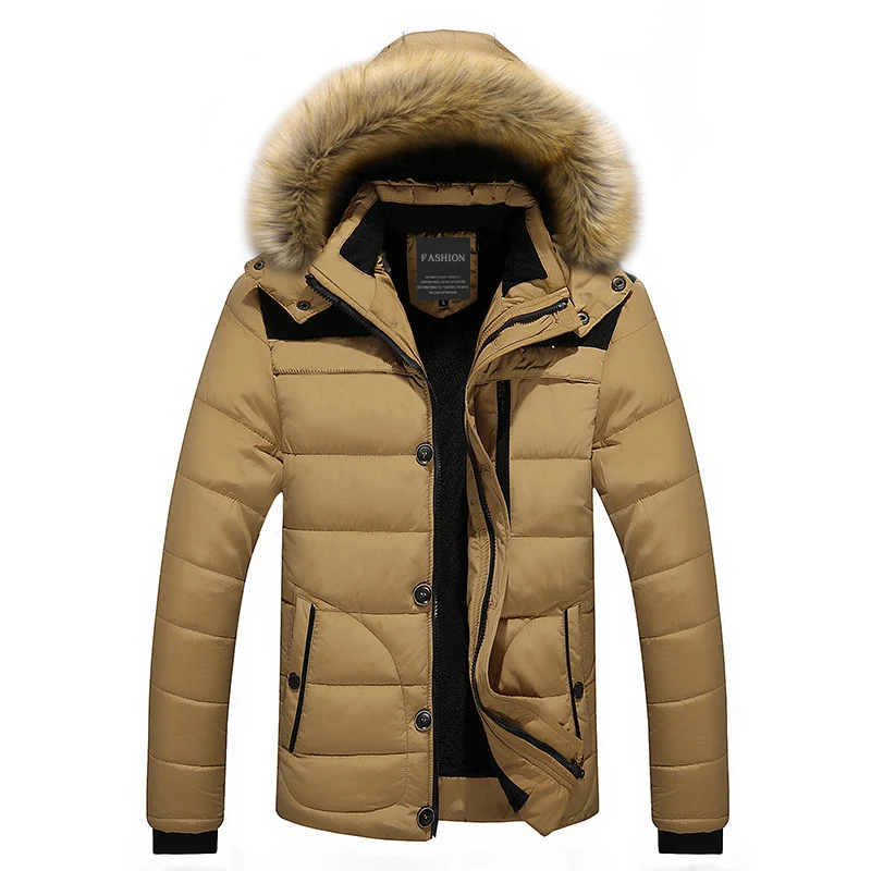 Herren Thermo-Parka im Urban-Outdoorstil mit abnehmbarer Kunstfellkapuze und Mikrofleece-Innenfutter Drune