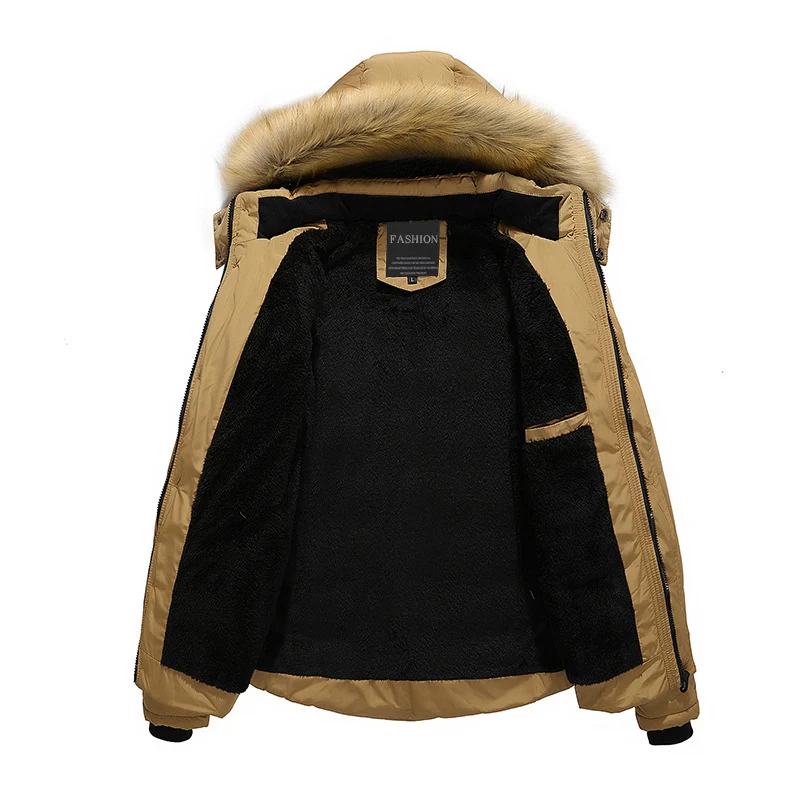 Herren Thermo-Parka im Urban-Outdoorstil mit abnehmbarer Kunstfellkapuze und Mikrofleece-Innenfutter Drune
