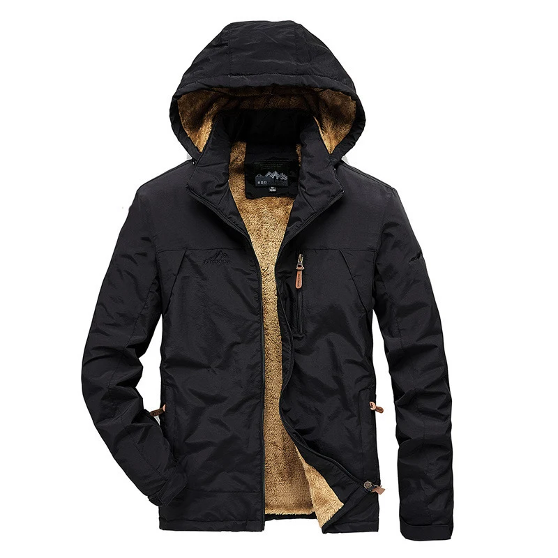 Herren Thermo-Hybrid Kapuzenblouson mit durchgehendem Teddyfleece-Innenfutter und wasserabweisender Außenhülle Drune