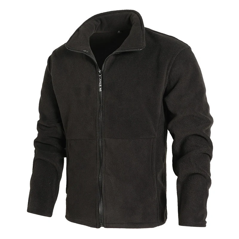 Herren Thermo-Fleecejacke mit hohem Stehkragen, durchgehendem Reißverschluss und technischer Microfleece-Qualität Drune