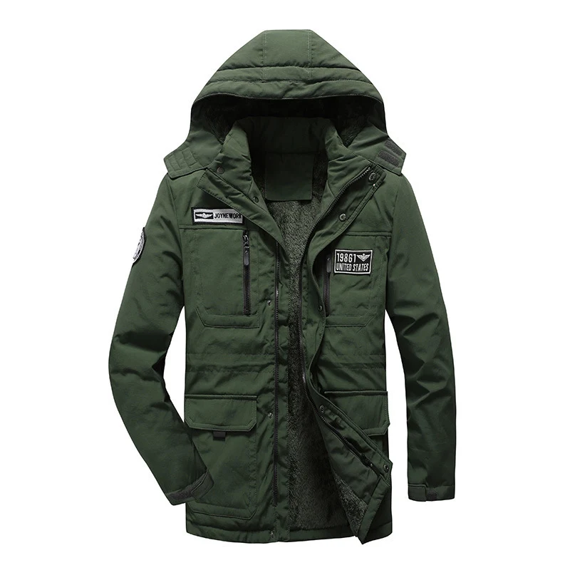 Herren Thermo-Fieldparka mit Sherpa-Innenfutter, Multifunktions‑Taschen und Kapuze Drune