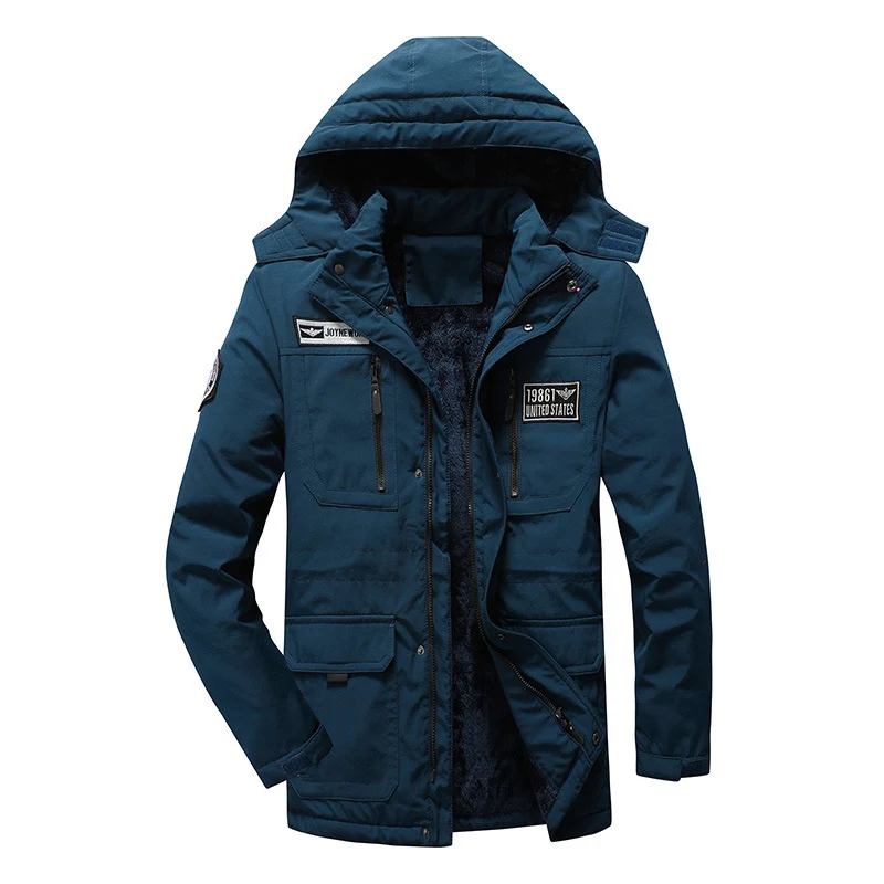 Herren Thermo-Fieldparka mit Sherpa-Innenfutter, Multifunktions‑Taschen und Kapuze Drune