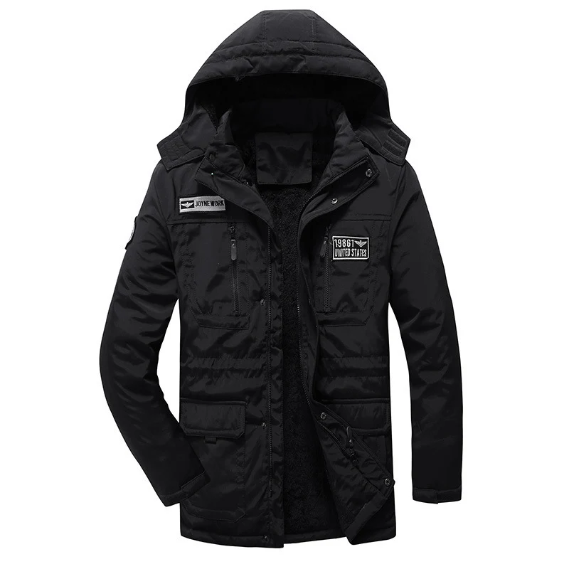 Herren Thermo-Fieldparka mit Sherpa-Innenfutter, Multifunktions‑Taschen und Kapuze Drune