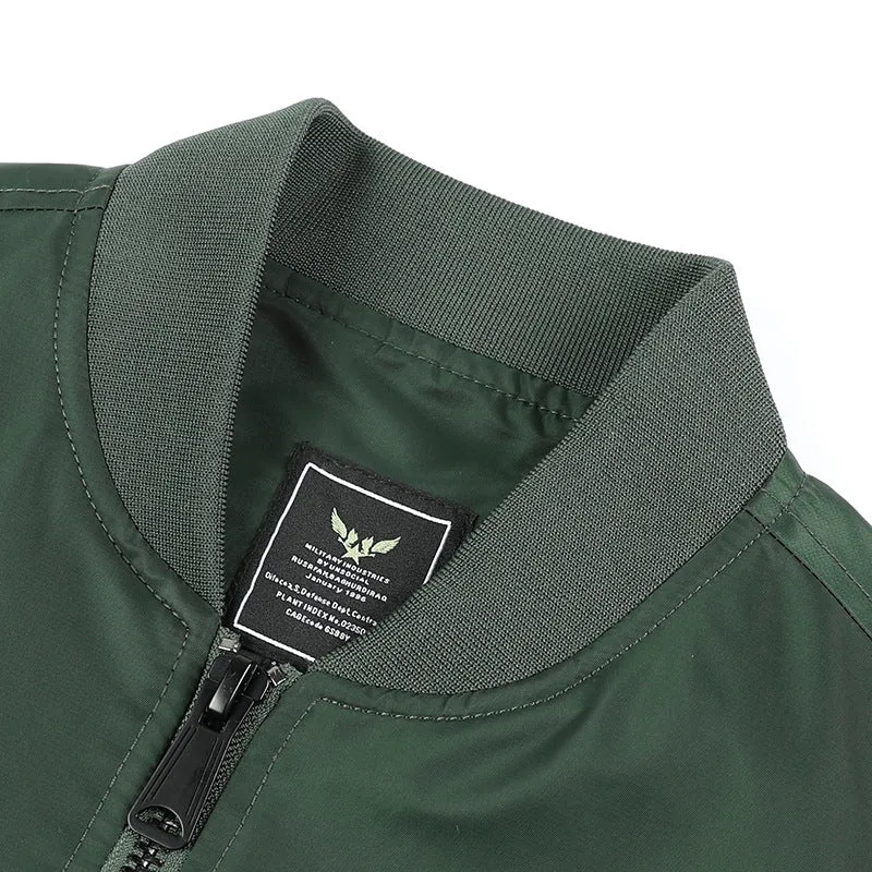 Herren Thermisch isolierte Nylon-Bomberjacke mit Ärmeltasche und Rippenbündchen Drune