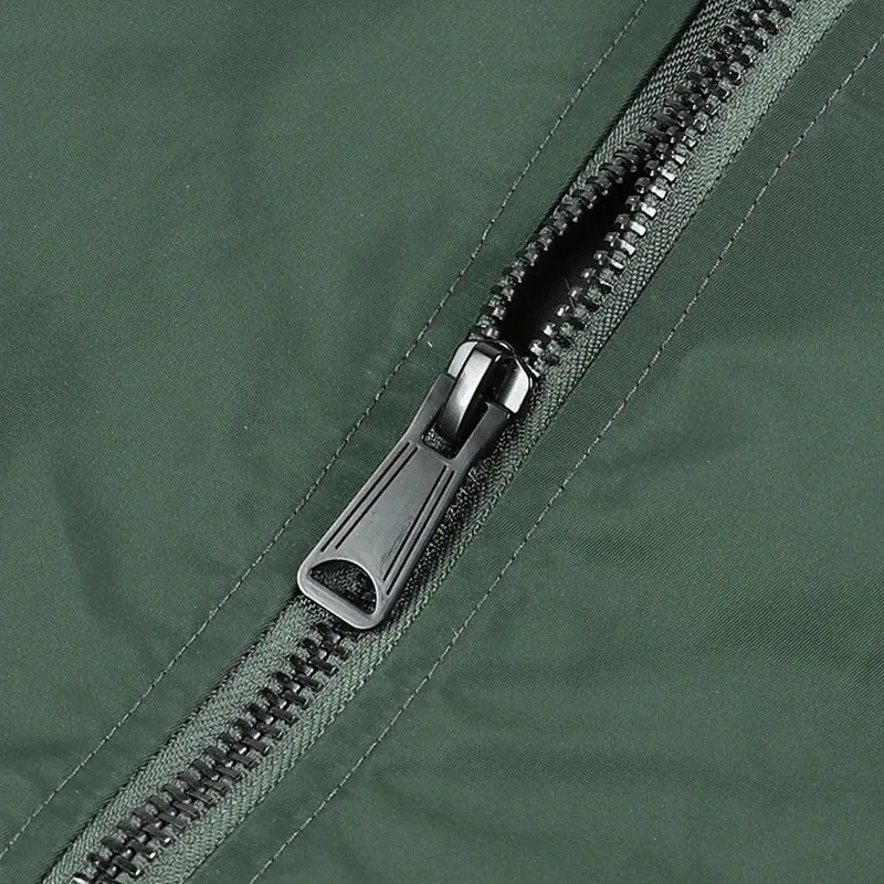 Herren Thermisch isolierte Nylon-Bomberjacke mit Ärmeltasche und Rippenbündchen Drune