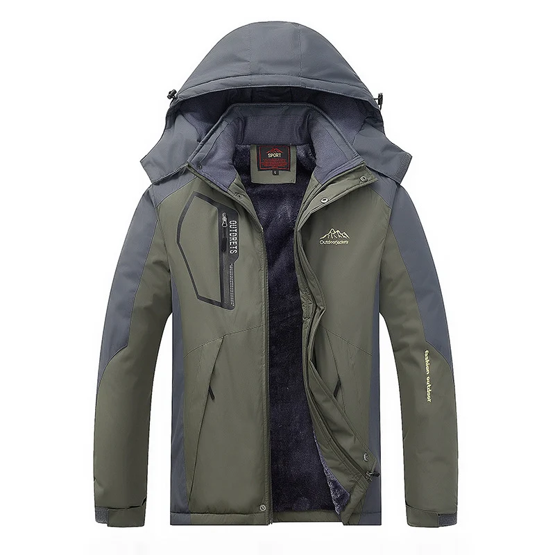 Herren technischer Outdoor-Parka mit Teddyfleece-Innenfutter, verschweißter Außenhülle und Multifunktionstaschen Drune