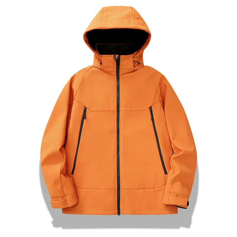 Herren technische Softshelljacke mit Kapuze, verschweißten Nähten und ergonomischem Raglanärmel Drune