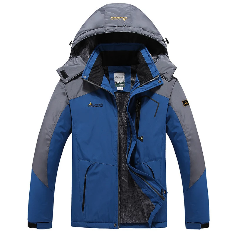 Herren technische Outdoor-Thermojacke mit abnehmbarer Kapuze, winddichter Außenschale und wärmender Fleece-Innenlage Drune
